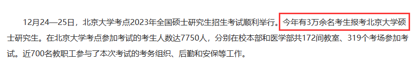 北京大学23考研有多少人报考？