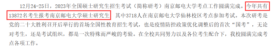 南京邮电大学2023年考研有多少人报考？